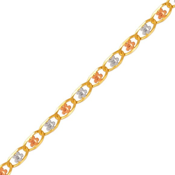 14k REAL GOLD Margarita Tricolor Chain 22" - Picture 1 of 15